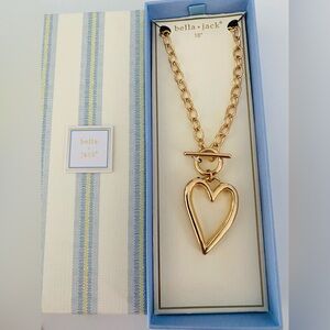 Bella Jack Heart Necklace Gold Toggle Chain Jewelry